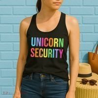 Halloween Dad Mom Daughter Adult Costume Unicorn Security Women's Tank Top thumb 2
