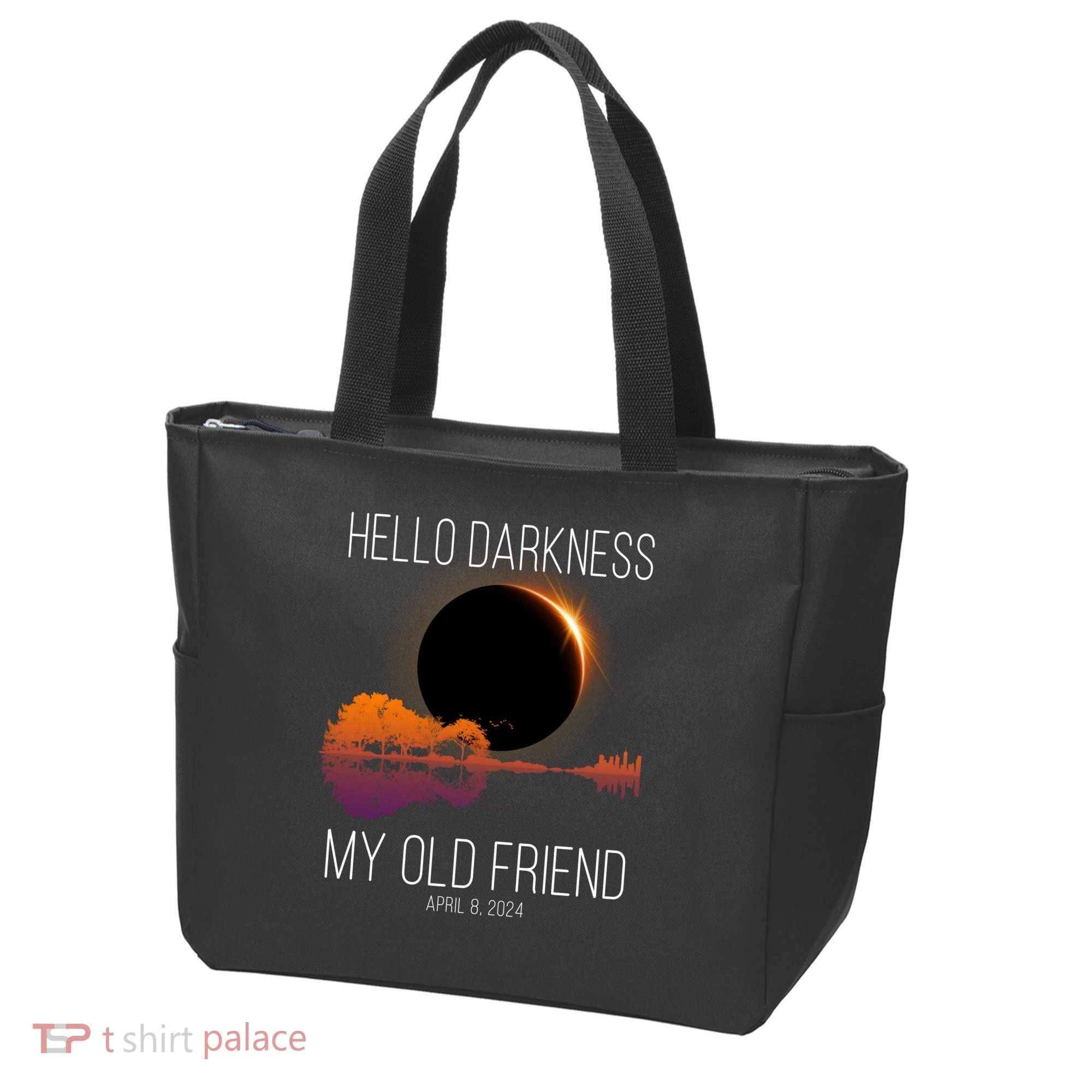 Hello Darkness My Old Friend Solar Eclipse April 8 Tote Bag
