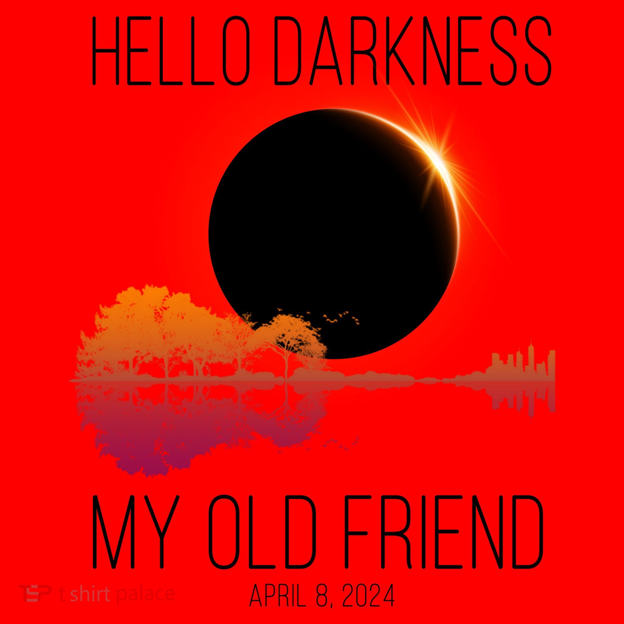 Hello Darkness My Old Friend Solar Eclipse April 8 Santa Hat