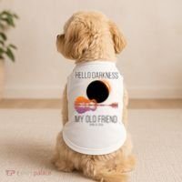 Hello Darkness My Old Friend Solar Eclipse April 8 Doggie Tank thumb 2