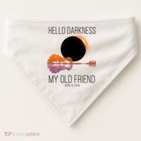 Hello Darkness My Old Friend Solar Eclipse April 8 USA-Made Doggie Bandana thumb 0