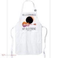 Hello Darkness My Old Friend Solar Eclipse April 8 Apron thumb 0