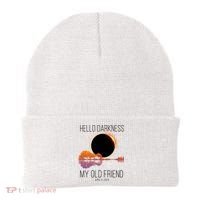 Hello Darkness My Old Friend Solar Eclipse April 8 Beanie thumb 0