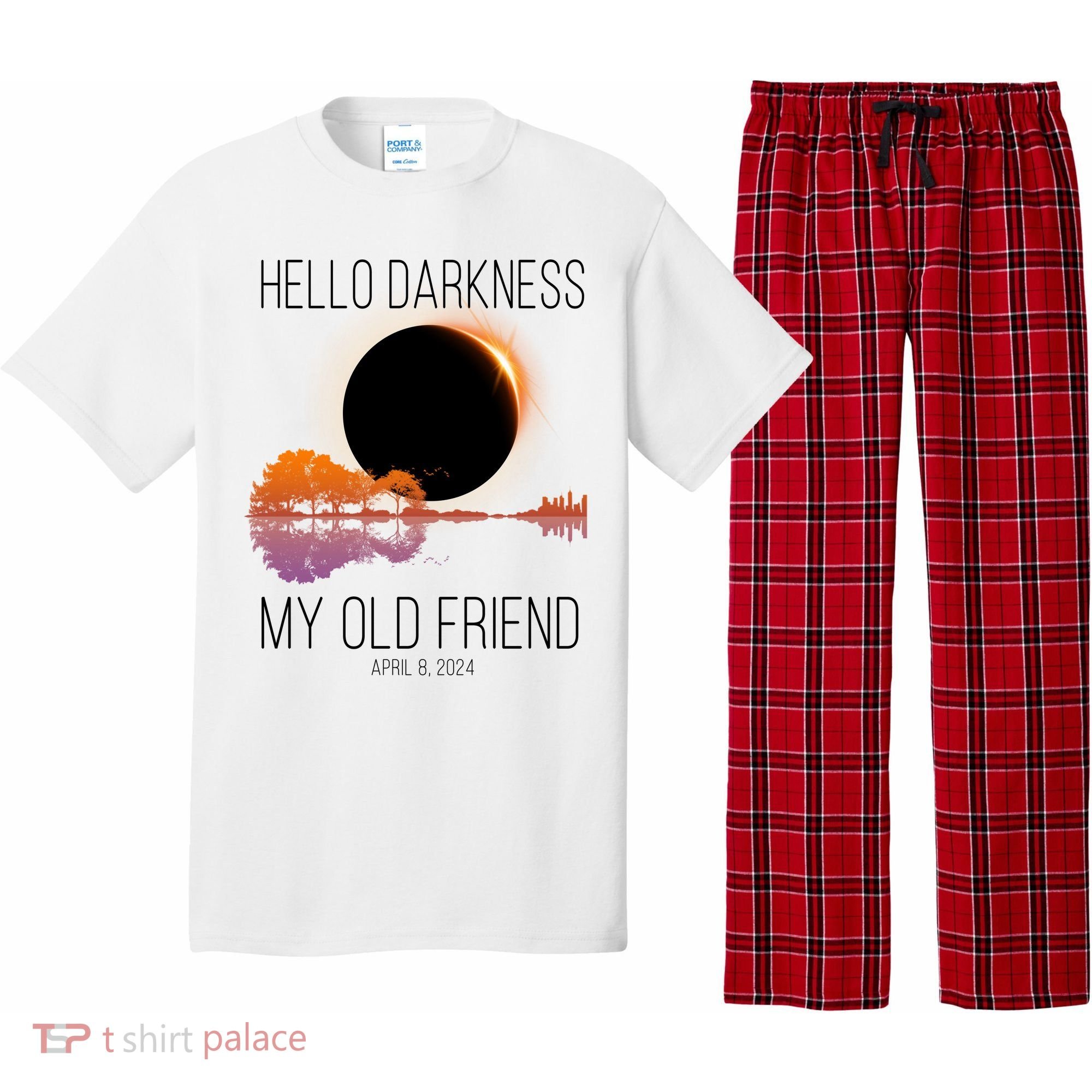 Hello Darkness My Old Friend Solar Eclipse April 8 Pajama Set