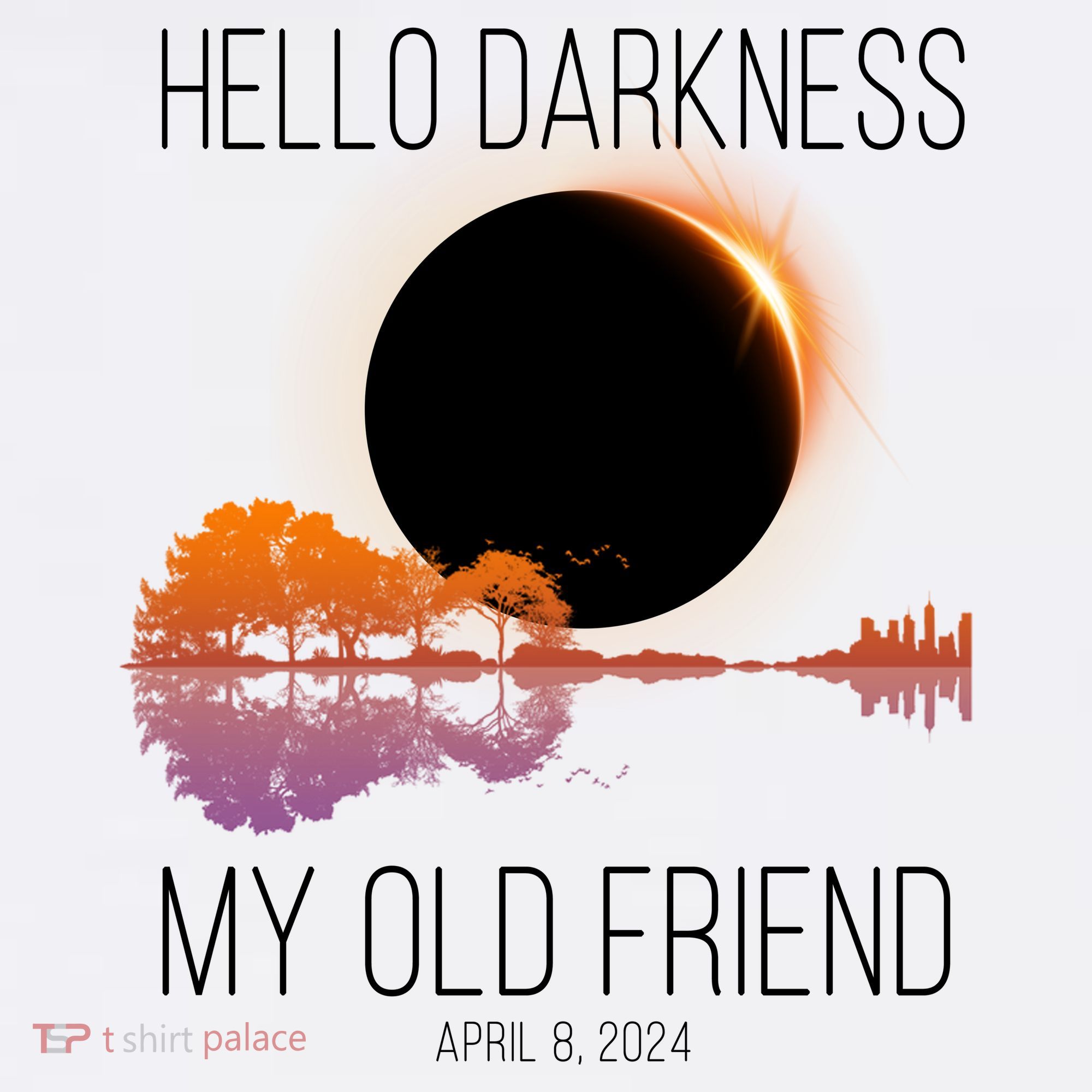 Hello Darkness My Old Friend Solar Eclipse April 8 Baby Bodysuit