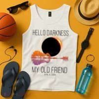 Hello Darkness My Old Friend Solar Eclipse April 8 Tank Top thumb 4