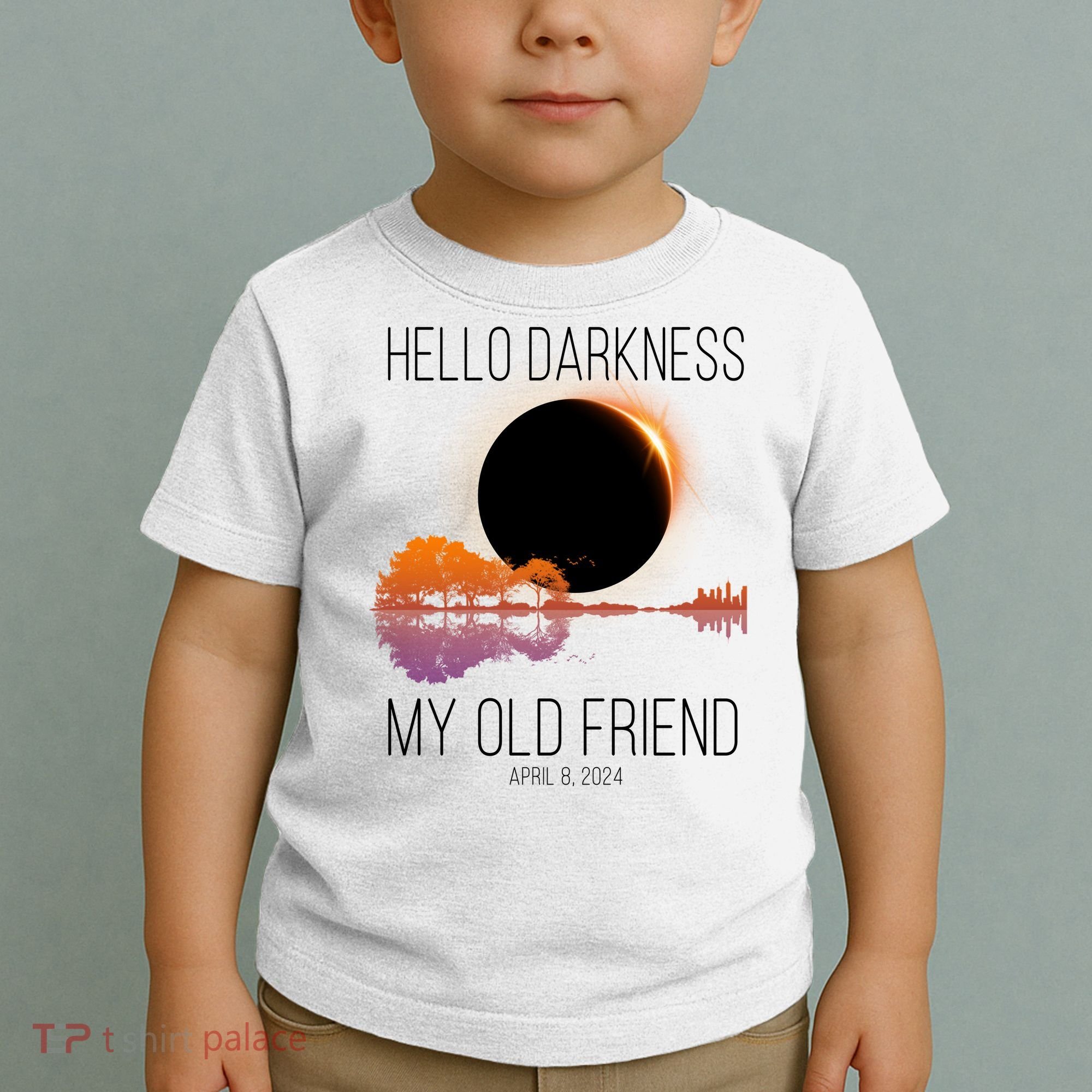 Hello Darkness My Old Friend Solar Eclipse April 8 Toddler T-Shirt