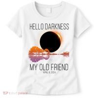 Hello Darkness My Old Friend Solar Eclipse April 8 Women's T-Shirt thumb 0