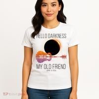 Hello Darkness My Old Friend Solar Eclipse April 8 Women's T-Shirt thumb 4