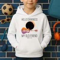 Hello Darkness My Old Friend Solar Eclipse April 8 Kids Hoodie thumb 2