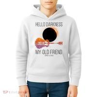 Hello Darkness My Old Friend Solar Eclipse April 8 Kids Hoodie thumb 4