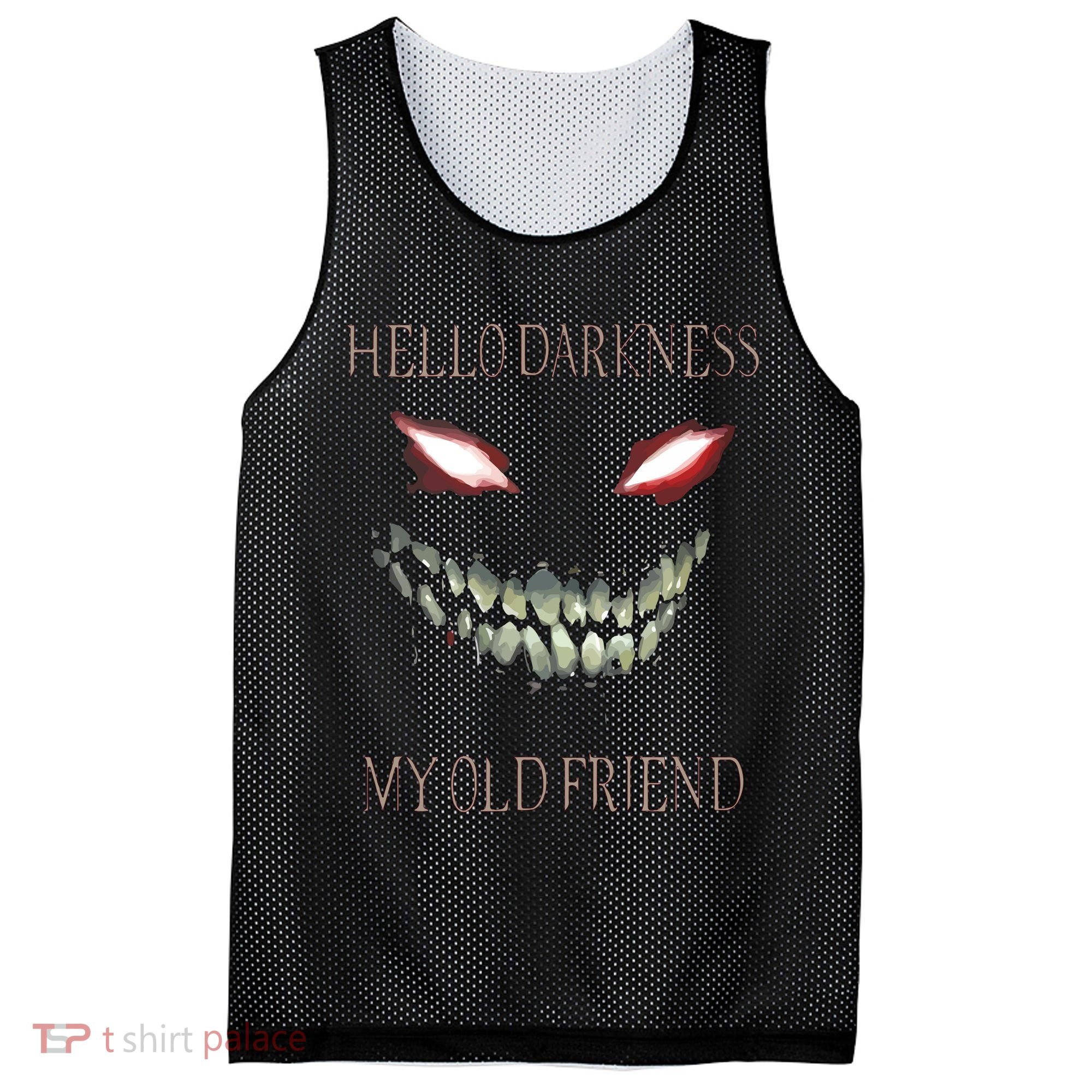 Hello Darkness My Old Friend Mesh Reversible Basketball Jersey Tank