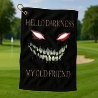 Hello Darkness My Old Friend Golf Towel thumb 1