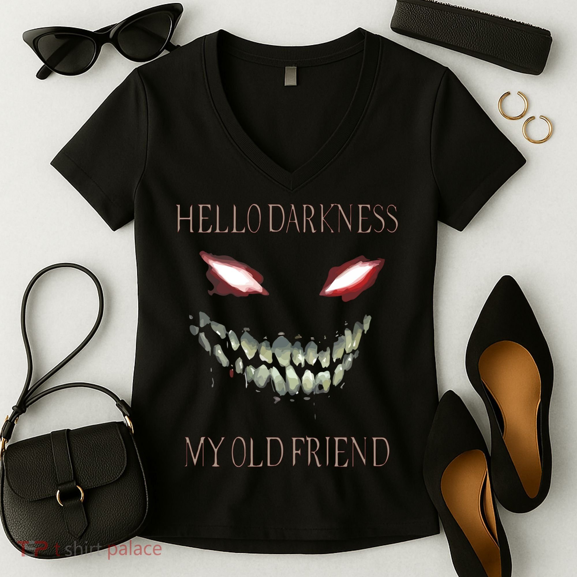Hello Darkness My Old Friend Women's V-Neck T-Shirt
