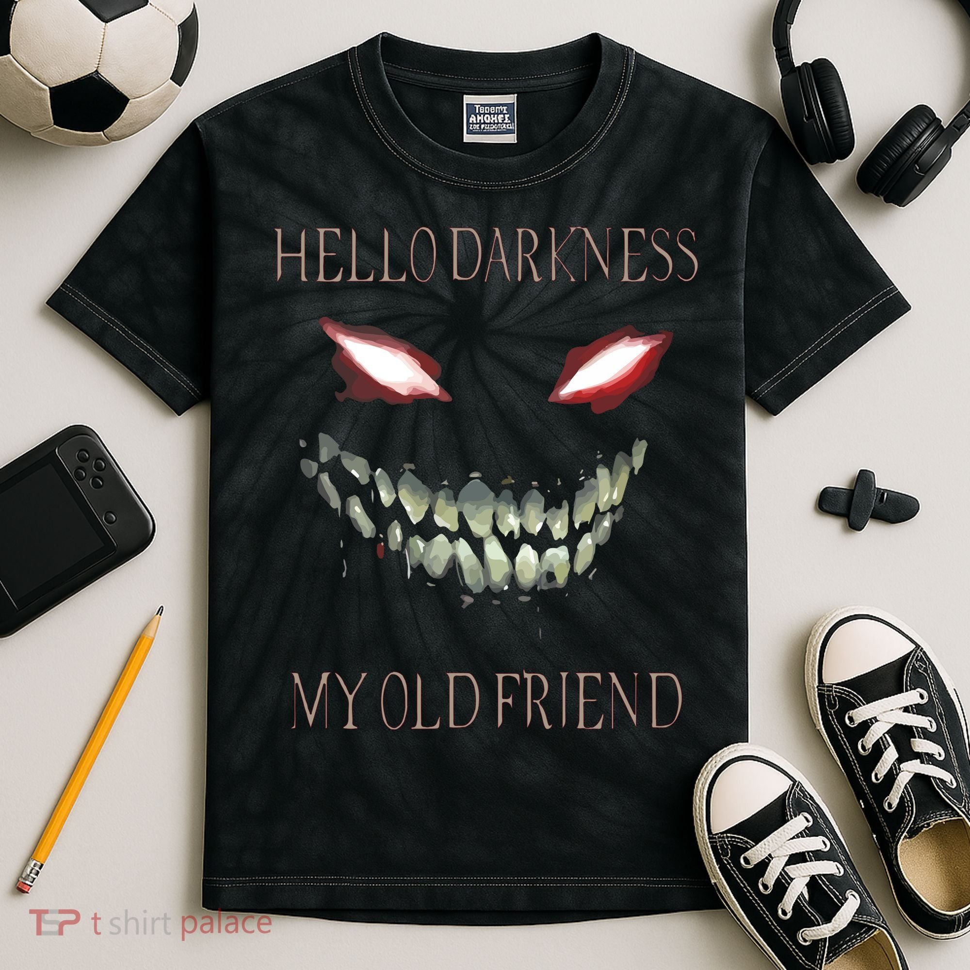 Hello Darkness My Old Friend Kids Tie-Dye T-Shirt
