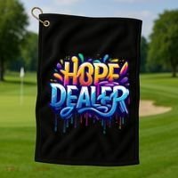 Hope Dealer Motivational Graphic For Positivity Inspiration Gift Golf Towel thumb 1
