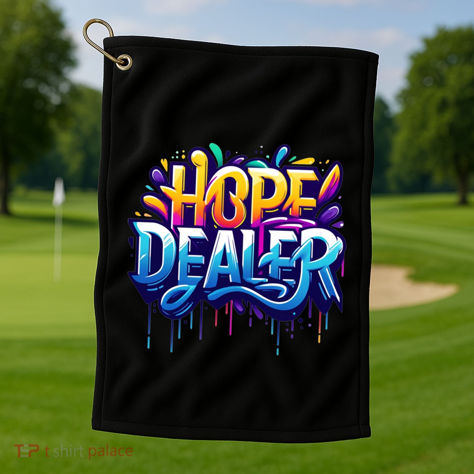 Hope Dealer Motivational Graphic For Positivity Inspiration Gift Golf Towel