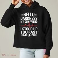 Hello Darkness My Old Friend I Stood Up Too Fas... Ladies Heavyweight Boxy Pullover Hoodie thumb 0