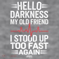 Hello Darkness My Old Friend I Stood Up Too Fas... Women's Racerback Cropped Tank thumb 2