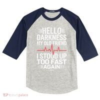 Hello Darkness My Old Friend I Stood Up Too Fas... Kids Colorblock Raglan Jersey thumb 0