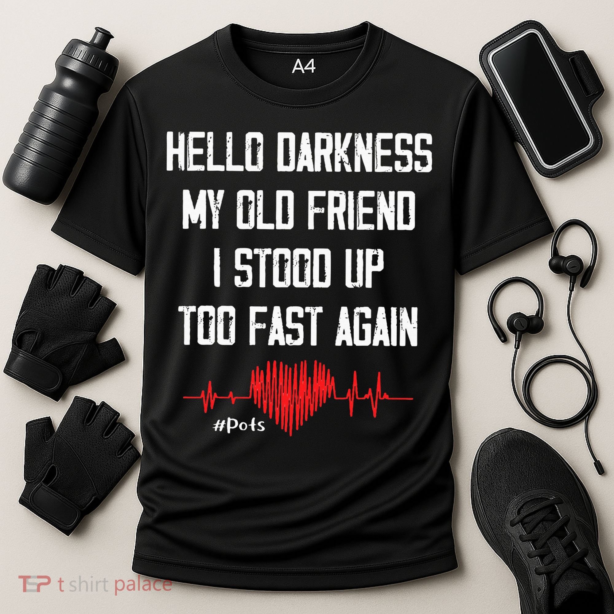 Hello Darkness My Old Friend I Stood Up Too Fast Again Pots Cooling Performance Crew T-Shirt