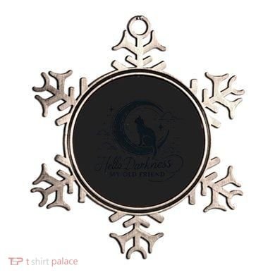 Hello Darkness My Old Friend Crescent Moon Cat Art Design Ornament
