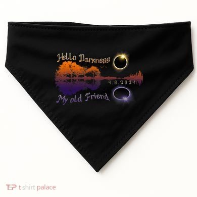 Hello Darkness My Old Friend Solar Eclipse Trending Design USA-Made Doggie Bandana