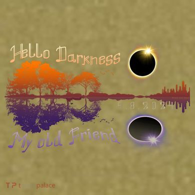 Hello Darkness My Old Friend Solar Eclipse Trending Design Garment-Dyed Women's Muscle Tee