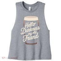 Hello Darkness My Old Friend Women's Racerback Cropped Tank thumb 0