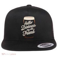 Hello Darkness My Old Friend Flat Bill Trucker Hat thumb 0