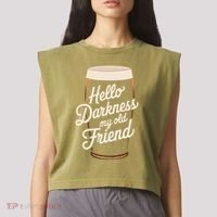 Hello Darkness My Old Friend Garment-Dyed Women's Muscle Tee thumb 2