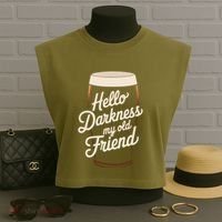 Hello Darkness My Old Friend Garment-Dyed Women's Muscle Tee thumb 3