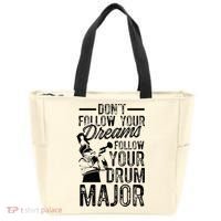 Hilarious Drum Major Saying Fun School Marching Band Art Tote Bag thumb 0