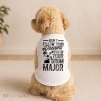 Hilarious Drum Major Saying Fun School Marching Band Art Doggie Tank thumb 2