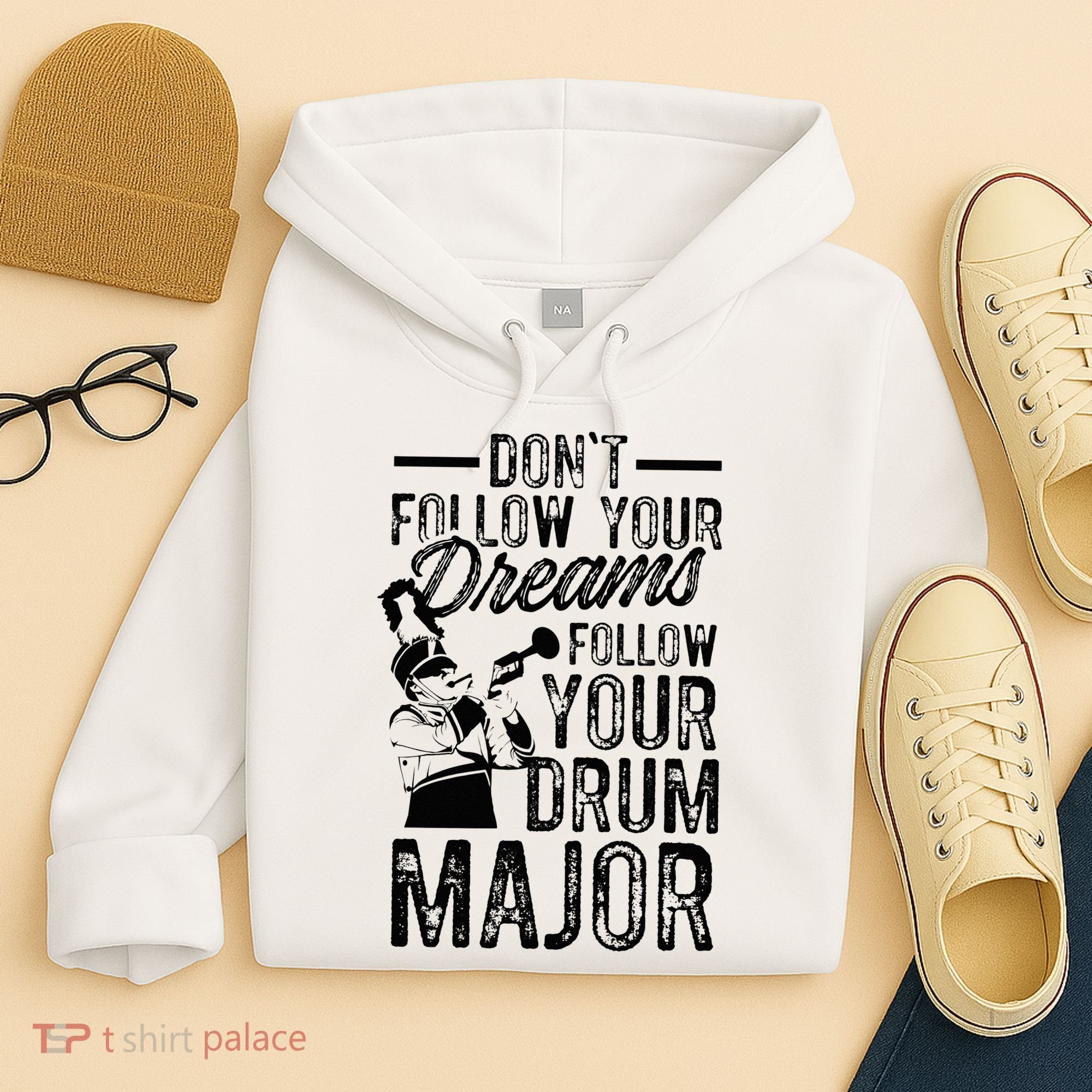 Hilarious Drum Major Saying Fun School Marching Band Art Hoodie
