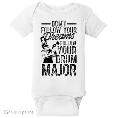 Hilarious Drum Major Saying Fun School Marching Band Art Baby Bodysuit