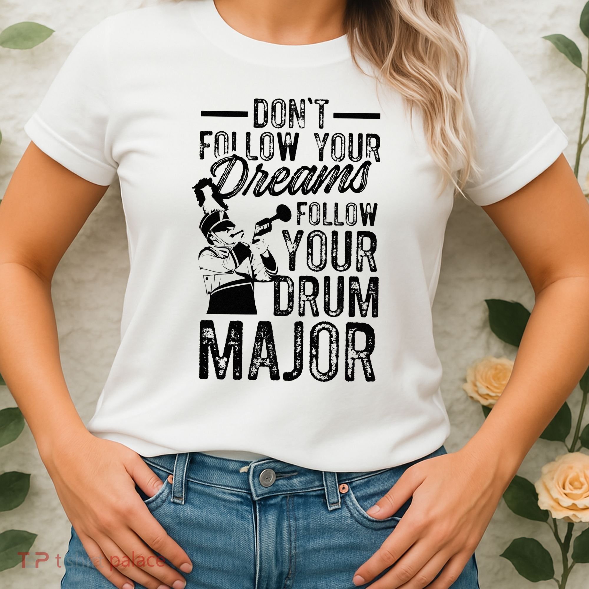 Hilarious Drum Major Saying Fun School Marching Band Art Women's T-Shirt