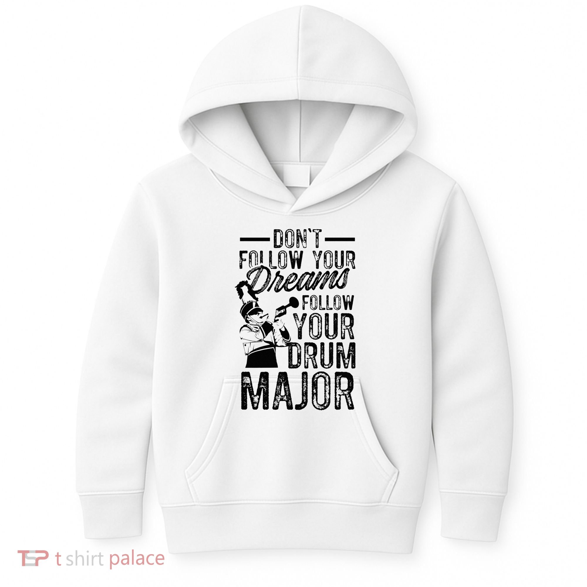 Hilarious Drum Major Saying Fun School Marching Band Art Kids Hoodie