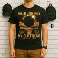 Hello Darkness My Old Friend Solar Eclipse April 08 2024 T-Shirt thumb 6