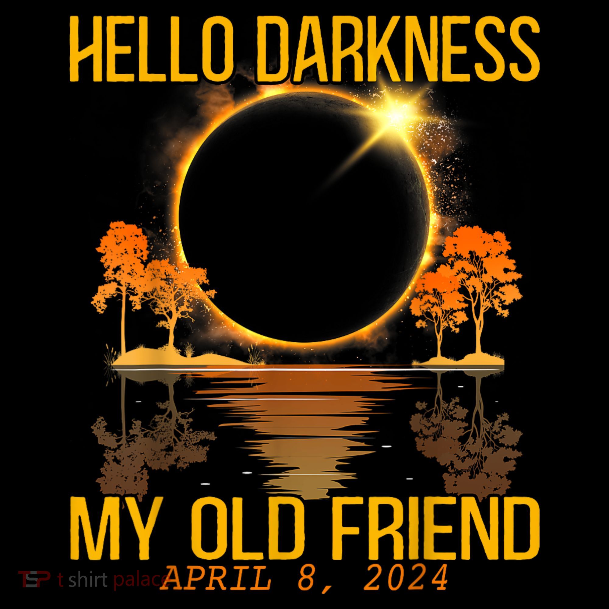 Hello Darkness My Old Friend Solar Eclipse April 08 2024 Baby Bodysuit