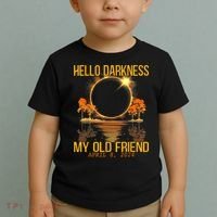 Hello Darkness My Old Friend Solar Eclipse April 08 2024 Toddler T-Shirt thumb 2