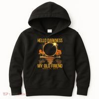 Hello Darkness My Old Friend Solar Eclipse April 08 2024 Kids Hoodie thumb 0