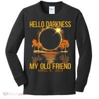 Hello Darkness My Old Friend Solar Eclipse April 08 2024 Kids Long Sleeve Shirt thumb 0