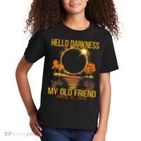 Hello Darkness My Old Friend Solar Eclipse April 08 2024 Kids T-Shirt thumb 2