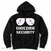 Halloween Dad Mom Daughter Unicorn Security Hoodie thumb 0