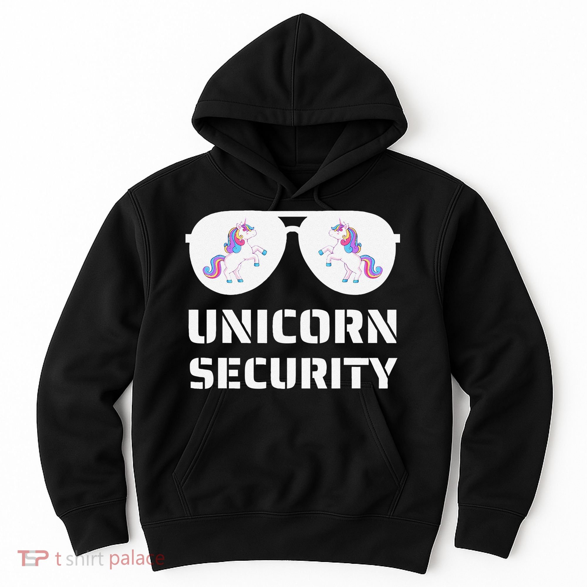 Halloween Dad Mom Daughter Unicorn Security Hoodie