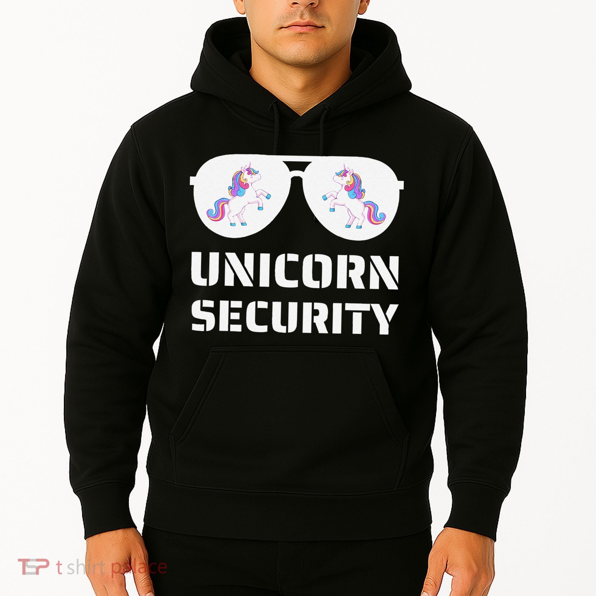 Halloween Dad Mom Daughter Unicorn Security Hoodie