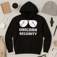 Halloween Dad Mom Daughter Unicorn Security Hoodie thumb 3
