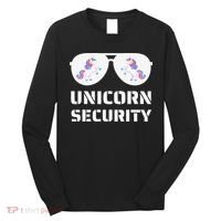 Halloween Dad Mom Daughter Unicorn Security Long Sleeve Shirt thumb 0