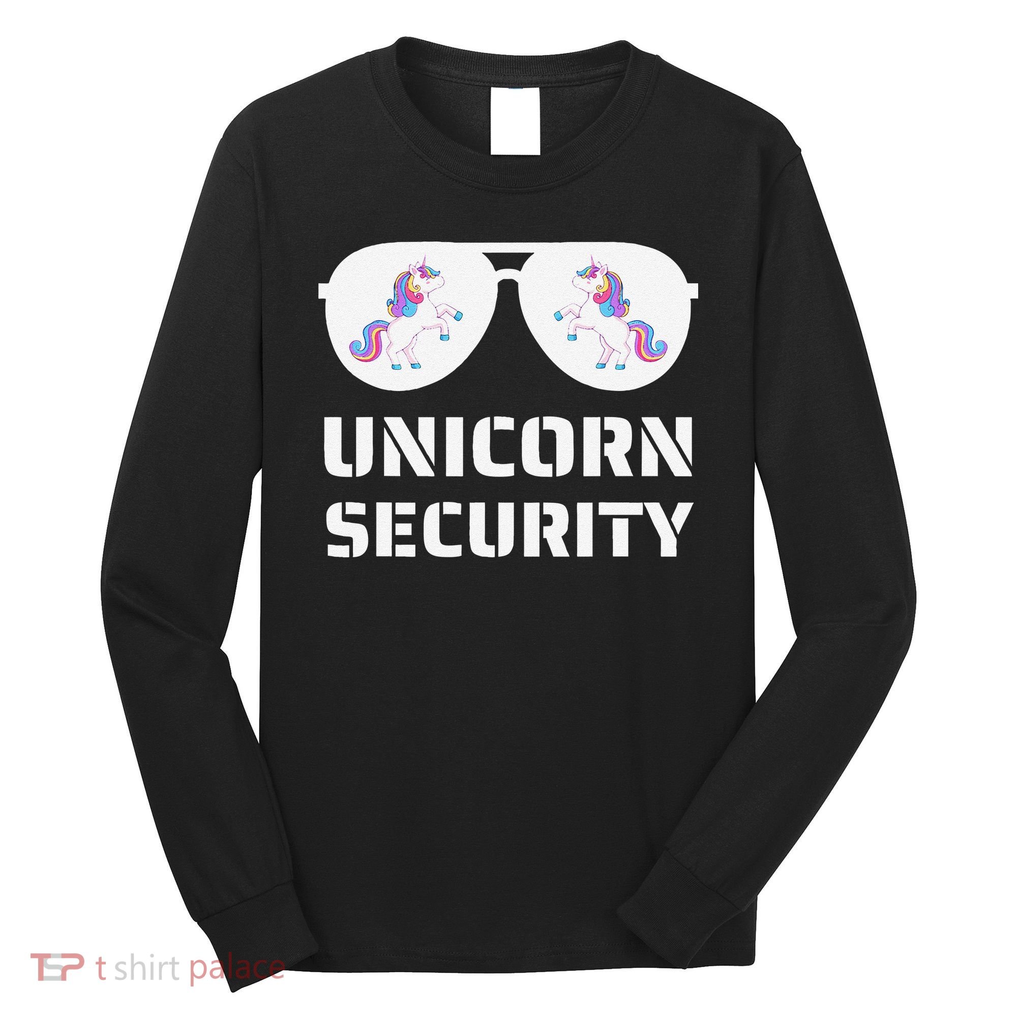 Halloween Dad Mom Daughter Unicorn Security Long Sleeve Shirt